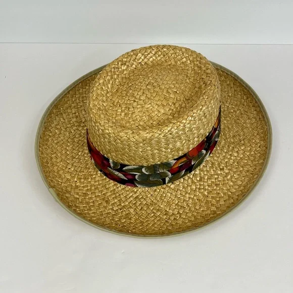 Straw Hat Fruit Fabric Print Made In The USA Size Medium - Picture 2 of 12